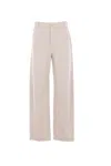 Brunello Cucinelli Button-zip Logo-patch Trousers In White