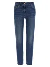 Brunello Cucinelli Embellished Skinny Cotton Jeans With Contrast Stitching