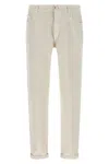 Brunello Cucinelli Dyed Jeans With Rolled Cuffs And Pockets In Neutral