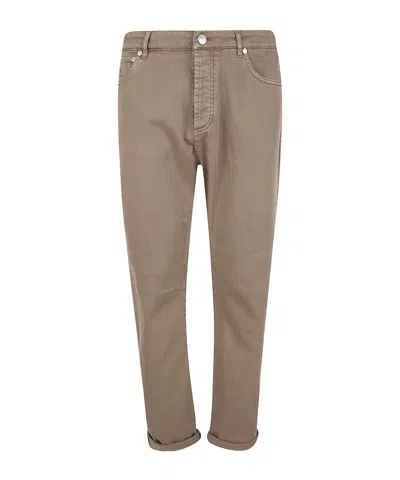 Brunello Cucinelli Jeans With Belt Loops In Brown