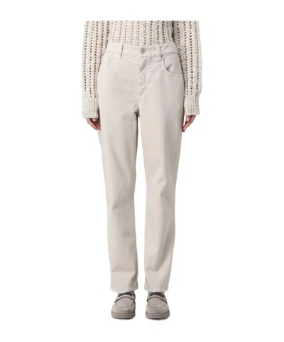 Brunello Cucinelli Jeans With Belt Loops In White