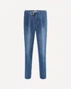 Brunello Cucinelli Men Jeans With Drawstring Waistband In Blue