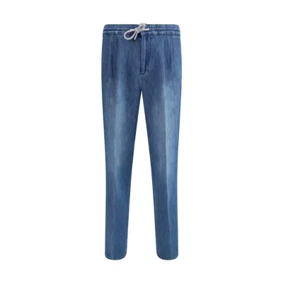 BRUNELLO CUCINELLI JEANS WITH DRAWSTRING WAISTBAND