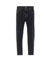 Brunello Cucinelli Rolled Cuff Five-pocket Denim Trousers In Black