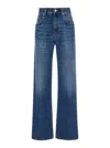 Brunello Cucinelli Blue Jeans With Logo Patch On The Rear And Faded Effect In Blue