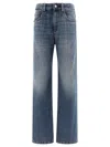 Brunello Cucinelli High-rise Baggy Jeans With Shiny Detail In Blue