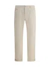 Brunello Cucinelli Jeans With Turn-up Hem In Neutral