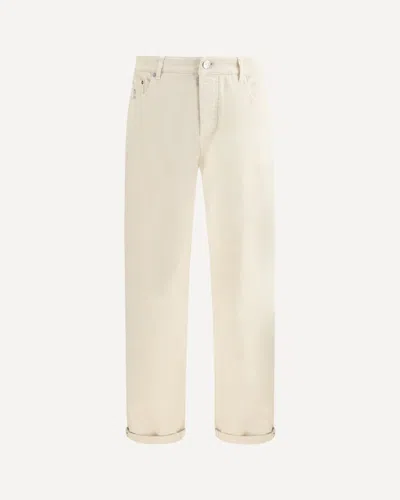 Brunello Cucinelli Jeans With Turn-up Hem In Animal Print