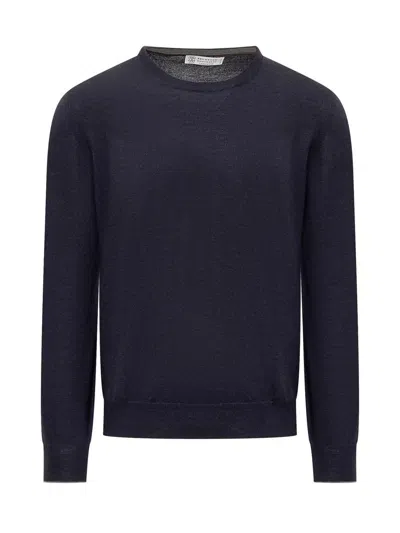 Brunello Cucinelli Jersey In Blue