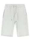 Brunello Cucinelli Elasticated-drawstring Waist Shorts In Gray