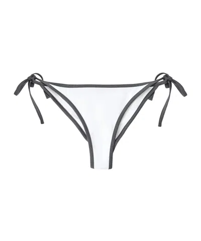 Brunello Cucinelli Jersey Bikini Bottoms In White