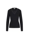 Brunello Cucinelli Long Sleeve Sweater In Black