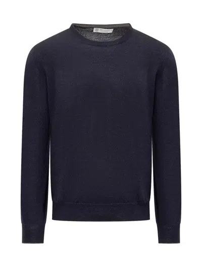Brunello Cucinelli Jersey In Blue