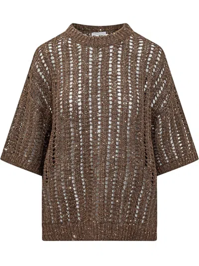 Brunello Cucinelli Jersey In Brown