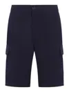 Brunello Cucinelli Men Double French Terry Bermuda Shorts In Blue