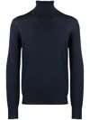 Brunello Cucinelli Knit Turtleneck Sweater Ribbed Cuffs In Blue