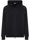 Brunello Cucinelli Jersey Hoodie In Black