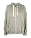 Brunello Cucinelli Jersey-knit Drawstring Zipped Hoodie In Nude