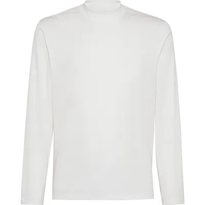 Brunello Cucinelli Jersey Mock Neck T-shirt In White