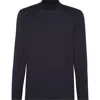 Brunello Cucinelli Jersey Mock Neck T-shirt In Black