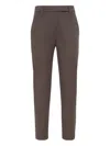 Brunello Cucinelli Cotton Pants With Button And Pockets In Brown