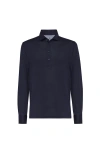 Brunello Cucinelli Long-sleeved Cotton Polo Shirt