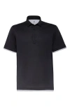 Brunello Cucinelli Button-fastening Cotton Polo Shirt In Black