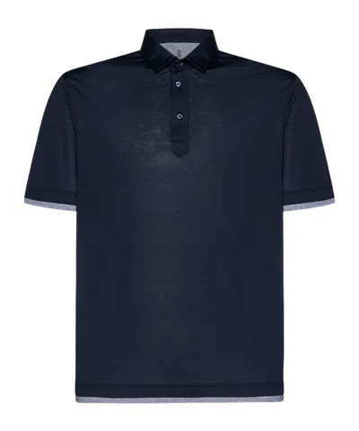 Brunello Cucinelli Jersey Polo Shirt In Black