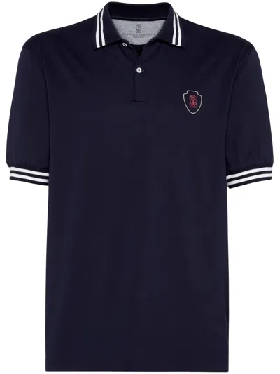Brunello Cucinelli Men's Polo Shirt In Blue