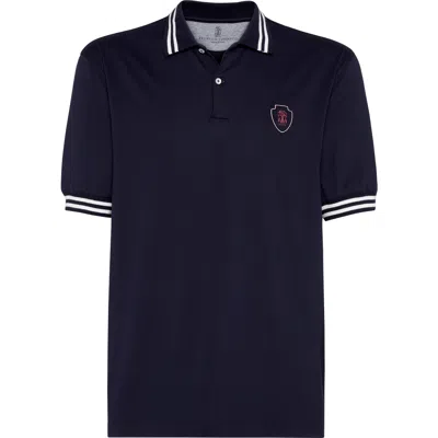 Brunello Cucinelli Men's Polo Shirt In Blue