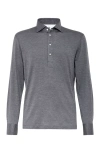 Brunello Cucinelli Cotton Polo Shirt In Grey