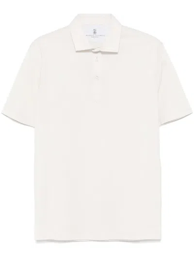Brunello Cucinelli Jersey Polo Shirt In White