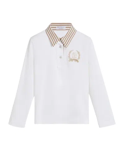 Brunello Cucinelli Kids' Jersey Polo Shirt In Animal Print