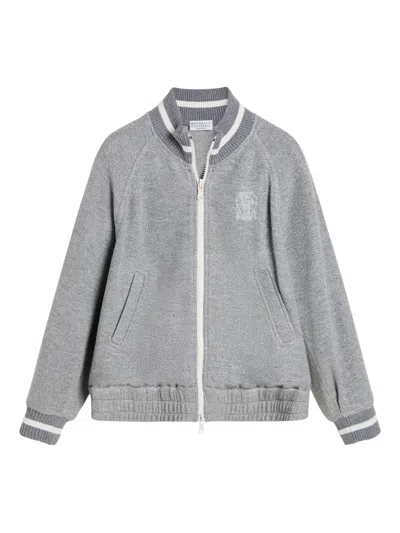 Brunello Cucinelli Kids' Jersey Sweatshirt In Gray