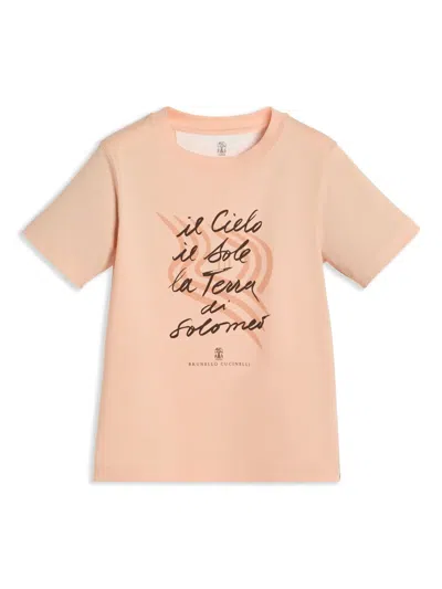 Brunello Cucinelli Kids' Jersey T-shirt In Orange