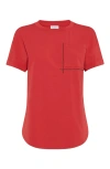 Brunello Cucinelli T-shirt Whit Embellishments In Red