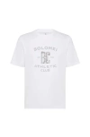 Brunello Cucinelli Crew Neck Graphic Print Short Sleeves T-shirt In White
