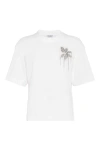 Brunello Cucinelli Bead-embellished Cotton-jersey T-shirt In White