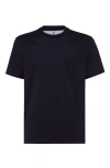 Brunello Cucinelli T-shirt In Navy Blue