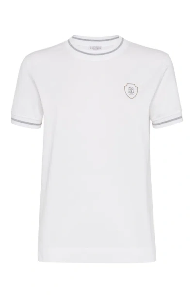 Brunello Cucinelli Jersey T-shirt With Logo In White