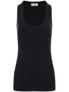 Brunello Cucinelli Ribbed Tank Top In Black