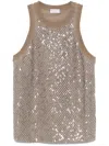 Brunello Cucinelli Stretch Jersey Tank Top In Brown