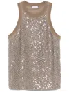 Brunello Cucinelli Stretch Jersey Tank Top In Brown