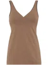 Brunello Cucinelli Jersey Top In Brown