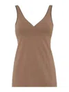 Brunello Cucinelli Jersey Top In Brown