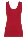 Brunello Cucinelli Ribbed Jersey Top In Red