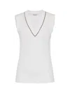 Brunello Cucinelli Ribbed Top In White