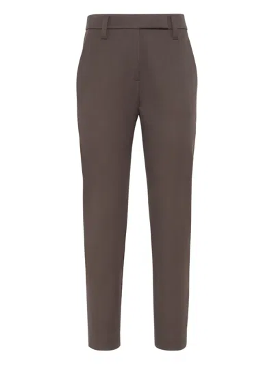 Brunello Cucinelli Jersey Trousers In Brown