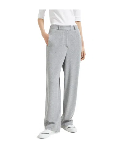 Brunello Cucinelli Jersey Trousers In Gray