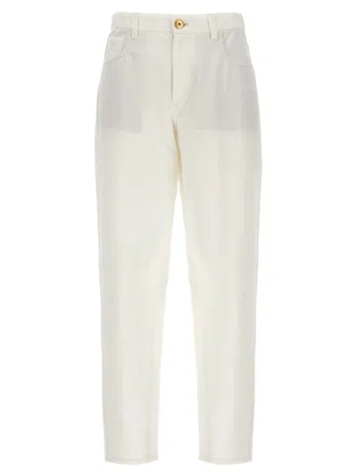 Brunello Cucinelli Jersey Trousers In White